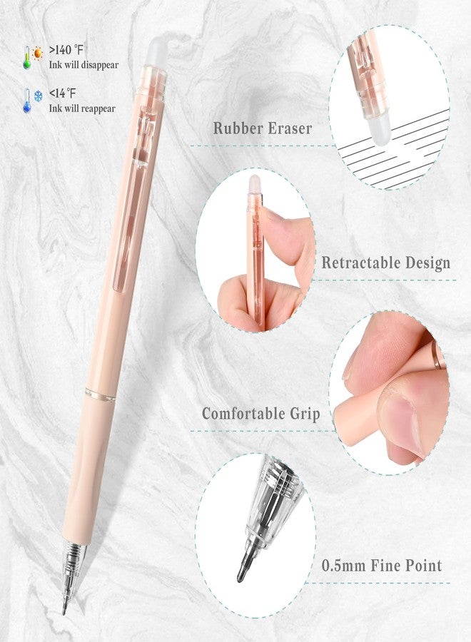 Temiary 10 Pcs Retractable Erasable Gel Pens, Fine Point 0.5 mm, Make Mistakes Disappear, Smooth Writing Gel Pen with Eraser for Journaling Note Taking Marking Planner Crossword Puzzles (Black Ink) - Image 3