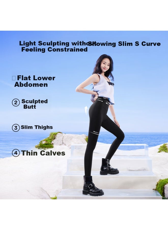 Siinsiin lightweight Shark Pants Women's Spring And Autumn Thin High Waist Tummy Control Lifting Buttocks Shaping Yoga Leggings - Image 2