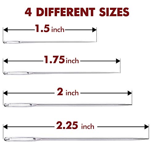 ZP Crafts Big Eye Embroidery Needles for Hand Sewing - Four Sizes Set of 28 Large Eye Sewing Needles in Storage Tube - Image 3