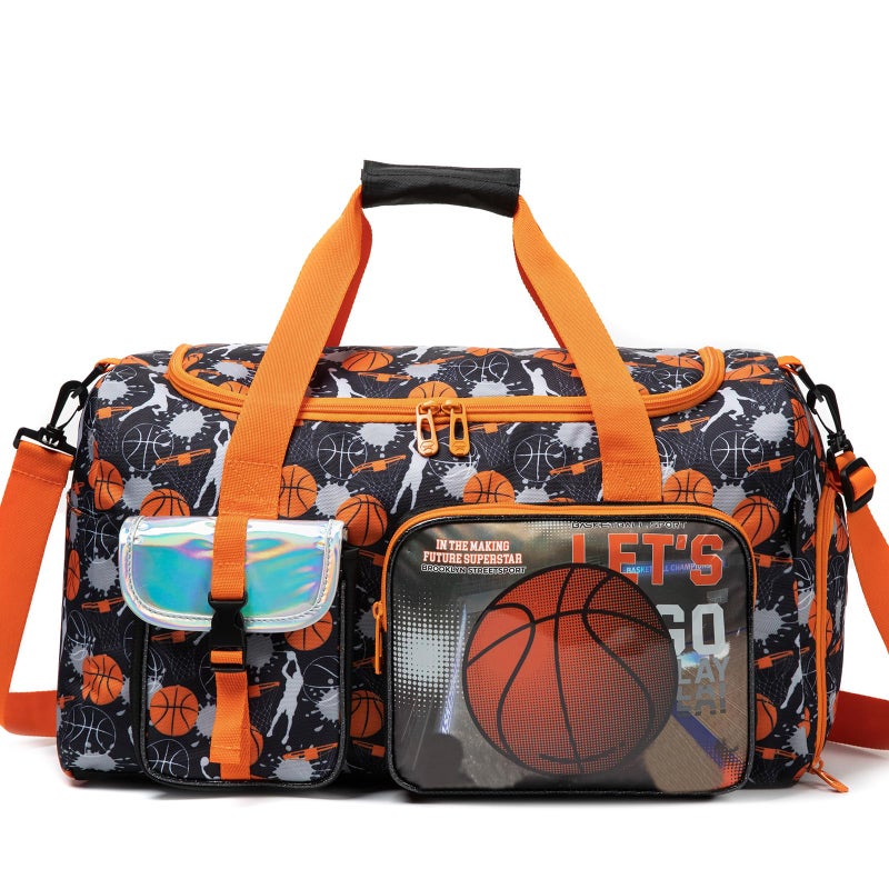 Oruiji Kids Duffle Bag Boys Overnight Bag for Kids Weekender Travel Bags for Boys Sports Gym Basketball Tennis Bags with Shoe Compartment - Image 2