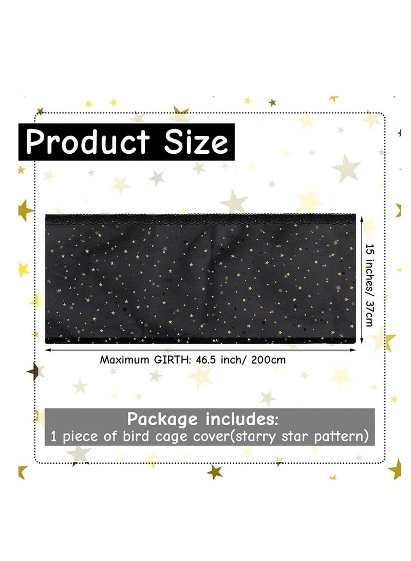 OMEVE Large Bird Cage Cover Birdcage Nylon Mesh Net Cover Seed Feather Catcher Twinkle Star Universal Birdcage Cover Bird Seed Guard Skirt for Parakeet Macaw African Round Square Cage - Image 2
