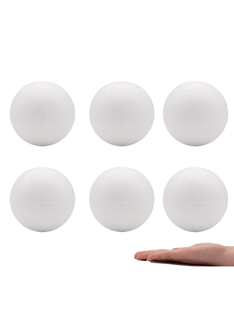 Crafare Crafare 4 Inch 6pc Craft Foam Balls White Smooth Polystyrene Foam Balls for Christmas Holiday Class Crafts Making and School Projects 