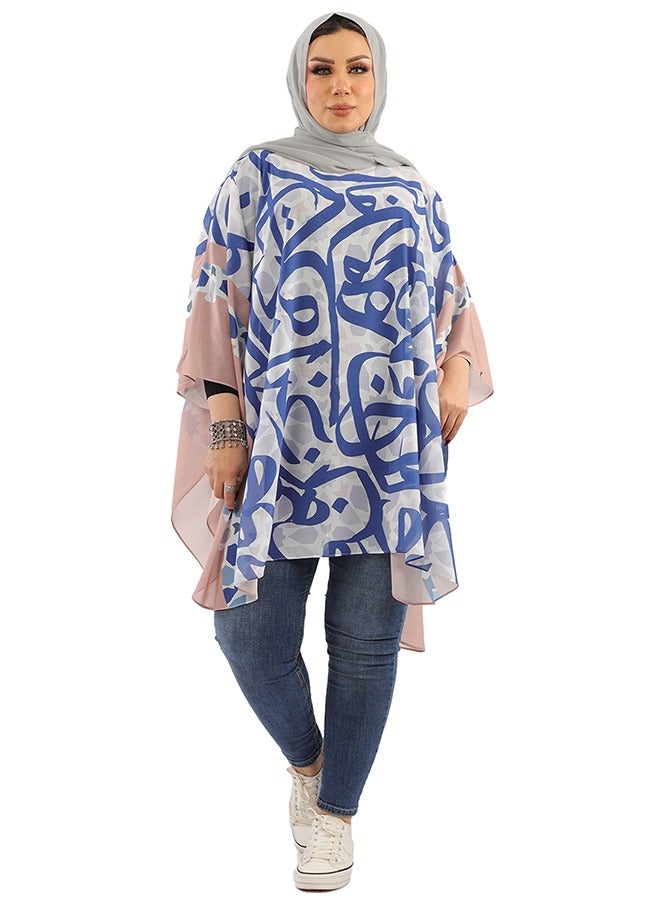 Zmurud "Chiffon Poncho - Printed "  - Image 3