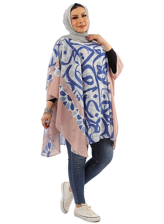 Zmurud "Chiffon Poncho - Printed "  - Image 1