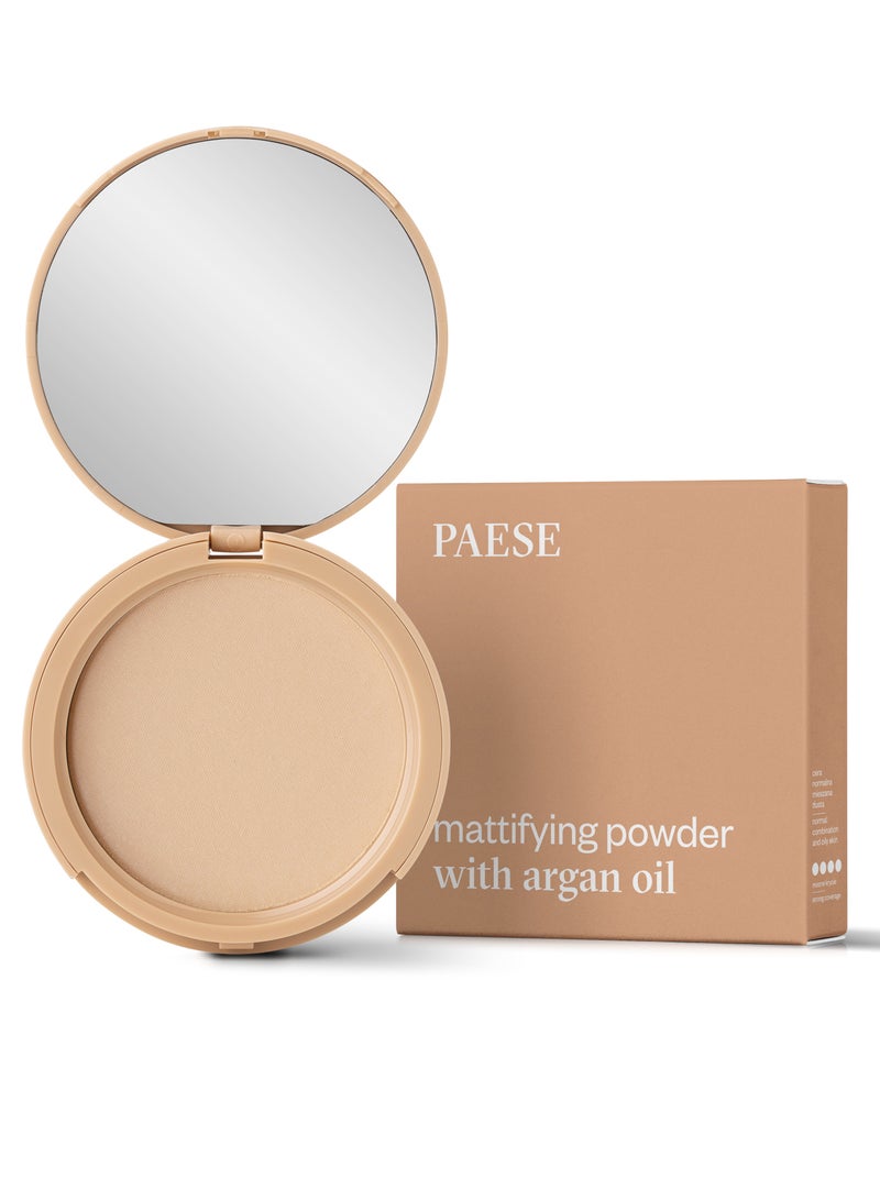 Mattifying Powder with Argan Oil, Full Coverage Matte Finish, 01 porcelain