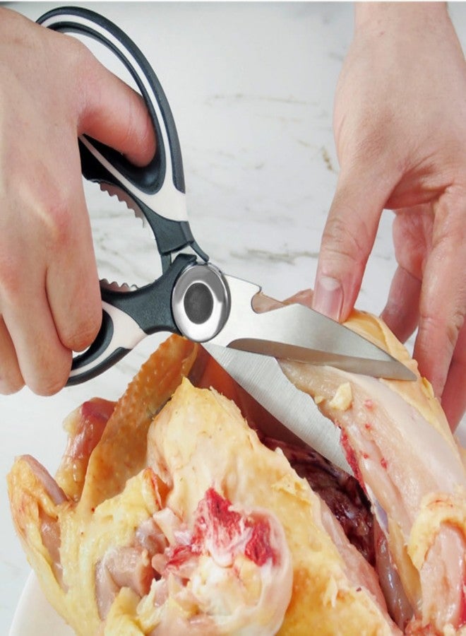 EBIEFLY Kitchen Scissors Utility Chopping Scissor Professional Shears for Meat Cutting Sharp Kitchenaid Shears Multipurpose Scissor for Food Outdoor BBQ No Rust + 100 Pcs Plastic Gloves Disposable - Image 4