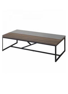 Flat Collection Rectangular Turkish Wood Coffee Table with Modern Design and Iron Legs