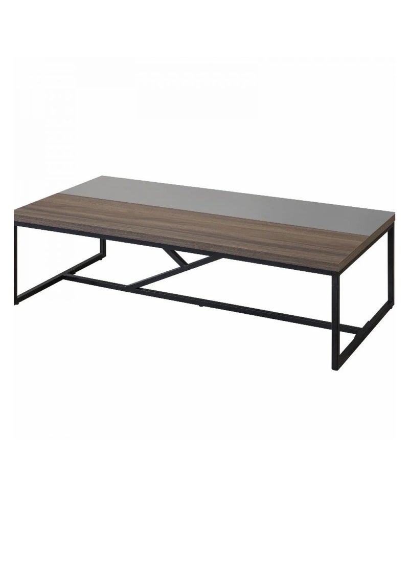 HOMES Furniture - Flat Collection Rectangular Turkish Wood Coffee Table with Modern Design and Iron Legs - Image 1