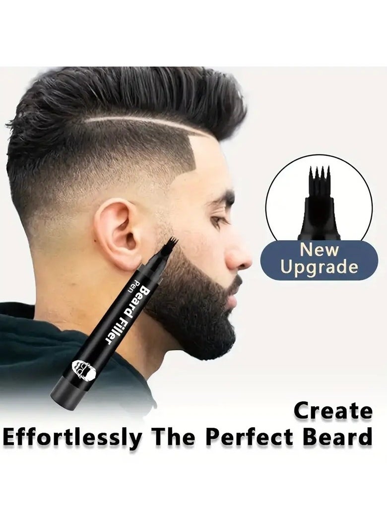 East Moon Men Beard Filling Pen Kit, Beard Pencil Filler With Hair Brush Long Lasting Waterproof Beard Pen  - Image 4