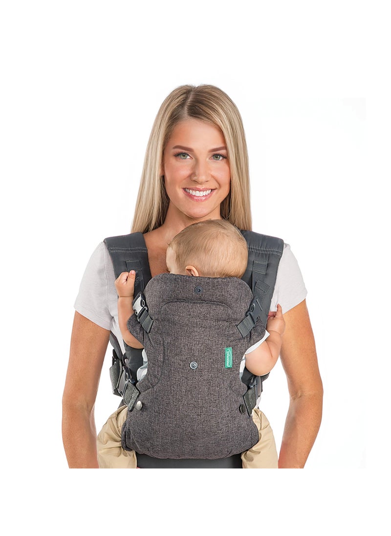 Flushrenic 4-in-1 Baby Carrier - Ergonomic, convertible, front-facing and rear-facing baby carrier, suitable for newborns to toddlers weighing 8-32 pounds, dark grey  - Image 2