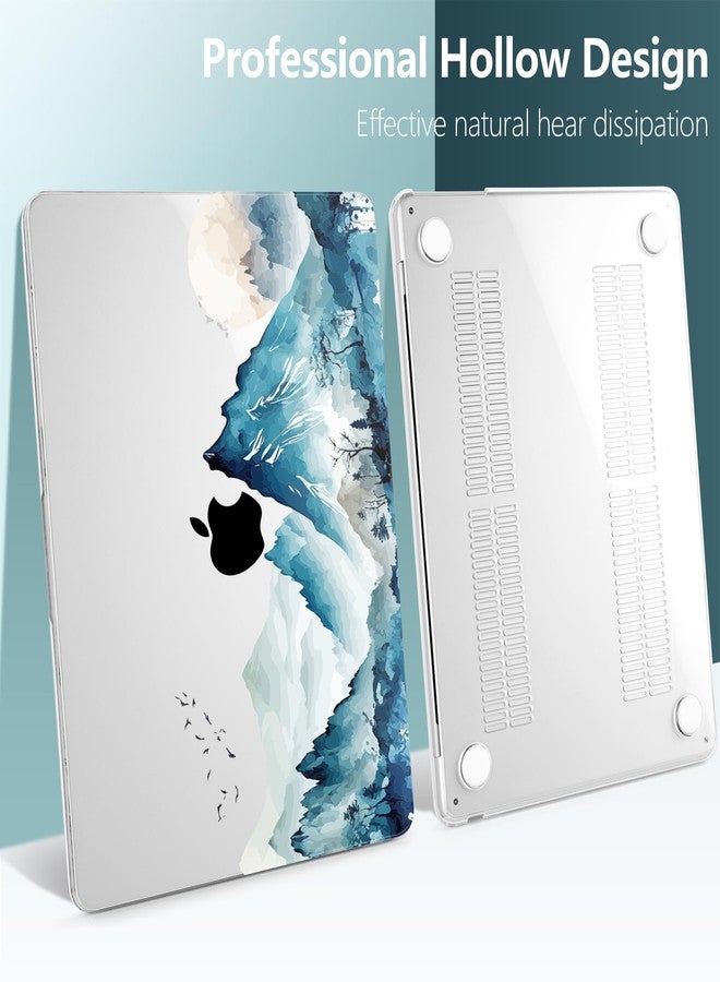 DONGKE Compatible with M4 MacBook Air 15 inch Case 2025 2024 2023 A3241 A3114 A2941 M3 M2 Liquid Retina Display Touch ID, Plastic Hard Case & Keyboard Skin & Screen Protector - Watercolor Mountain - Image 4