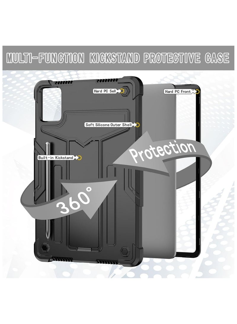 عام حافظة متوافقة مع لينوفو تاب إم 11 11.0 بوصة تي بي 330 إف تي بي 331 إف سي ، 3 طبقات كومبو غطاء لوحي متين ومقاوم للصدمات مع مسنده وفتحة قلم رصاص - Image 3