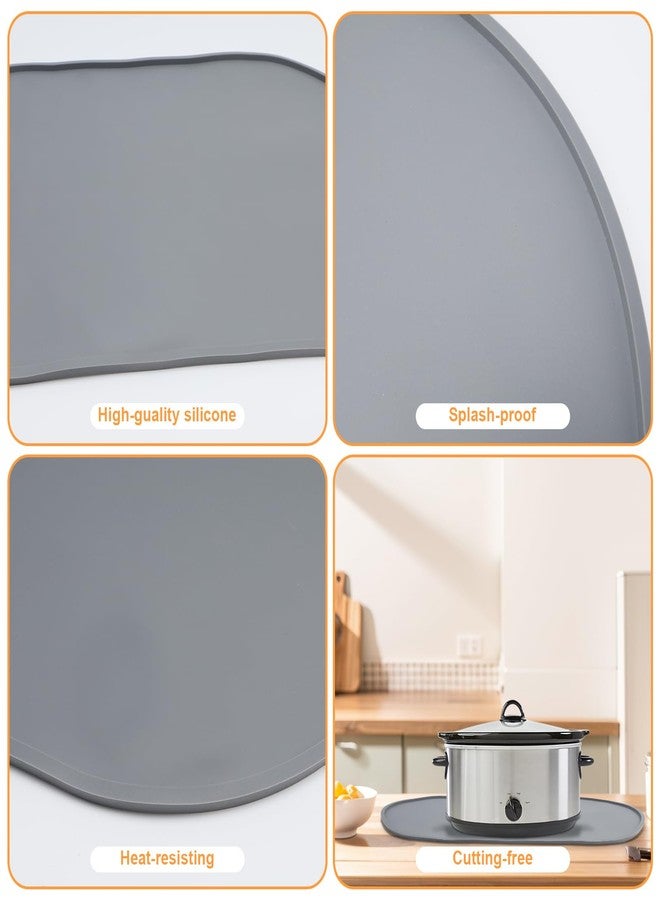 Zebrabox 2 Pcs Heat Resistant Mat for Crockpot Slow Cooker - Thickened Silicone Baking Mats, Oval Non Slip Waterproof Heat Resistant Pad, Universal Fit for Most Slow Cookers, Easy to Store - Image 4