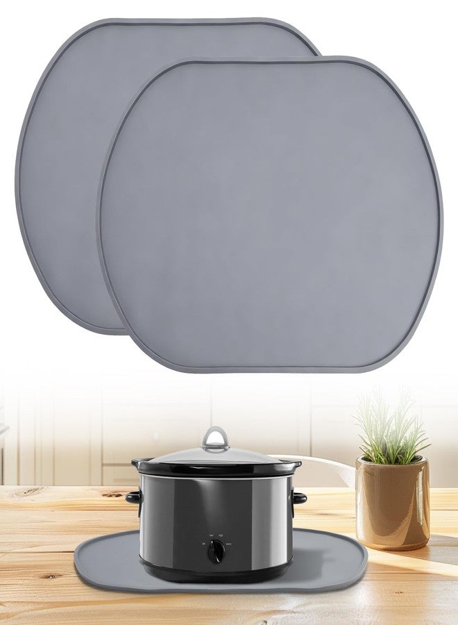 Zebrabox 2 Pcs Heat Resistant Mat for Crockpot Slow Cooker - Thickened Silicone Baking Mats, Oval Non Slip Waterproof Heat Resistant Pad, Universal Fit for Most Slow Cookers, Easy to Store - Image 1