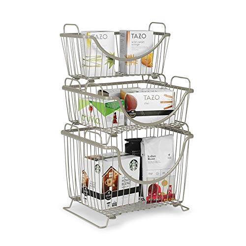 Spectrum Diversified Ashley Stackable Storage Basket, Small, Satin Nickel, Model:20377 - Image 2