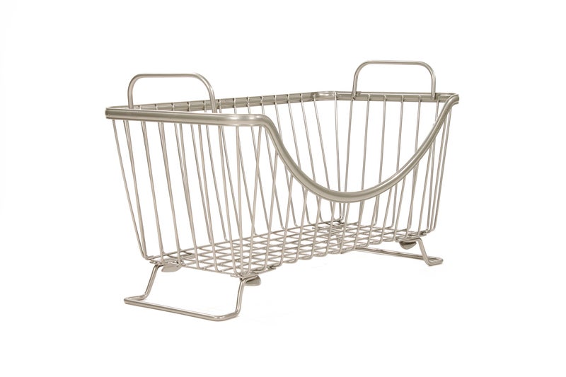 Spectrum Diversified Ashley Stackable Storage Basket, Small, Satin Nickel, Model:20377 - Image 1