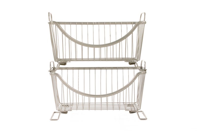 Spectrum Diversified Ashley Stackable Storage Basket, Small, Satin Nickel, Model:20377 - Image 5