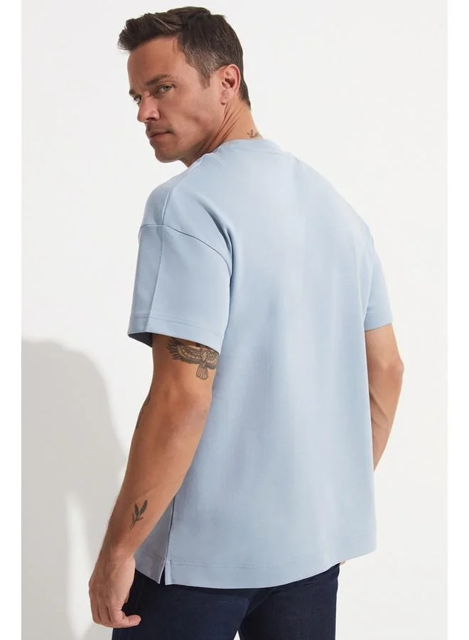 جون تيشيرت رجالي بياقة دائرية وجيب كبير من جوني