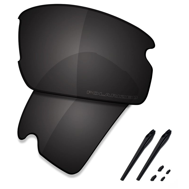 SAUCER Premium Replacement Lenses & Rubber Kits for Oakley Flak 2.0 OO9295 Sunglasses High Definition - Carbon Black Polarized - Image 1