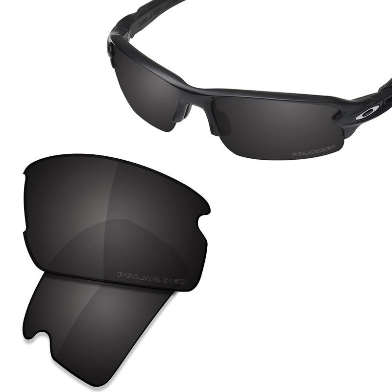 SAUCER Premium Replacement Lenses & Rubber Kits for Oakley Flak 2.0 OO9295 Sunglasses High Definition - Carbon Black Polarized - Image 2