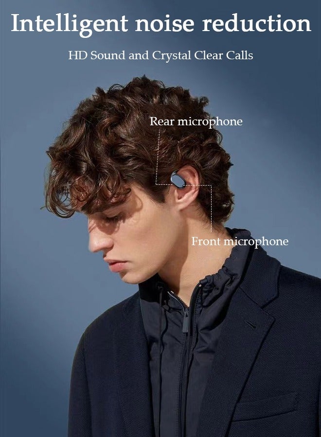 DUNISO Wireless Headphones Bluetooth Ear Clip Waterproof Earphones Open Ear with Mic Wireless Charging Case LED Power Display and Touch Control for Running Sport Gym - Image 2