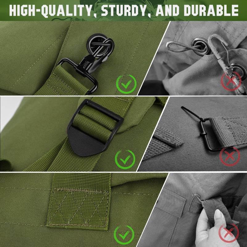 MOZETO Military Duffle Bag, 110L Extra Large Sea Bag with Backpack Straps Heavy Duty Army Duffle Bag for Camp, College Dorm or Laundry Bag - Image 3