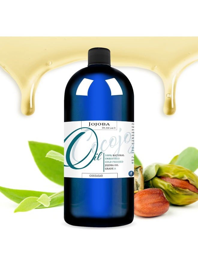 Cocojojo Jojoba Oil Organic, Jojoba Oil for Hair Growth for Skin, Face, 100% Pure Natural, Cold Pressed, Deep Moisturizing Anti-Aging, Essential Oils - 8 Fl Oz - Image 1