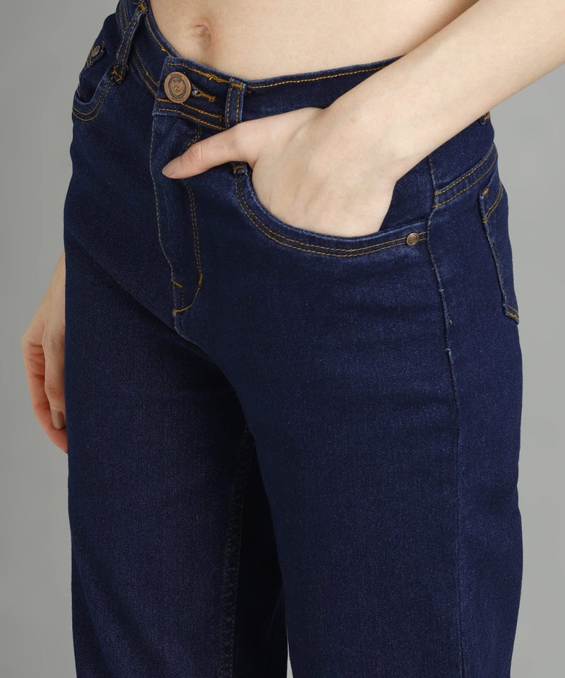 Nifty Women High Rise Denim Straight Fit friend Jeans (Jean_1438_BSC_30_Basic_Blue_30) - Image 5