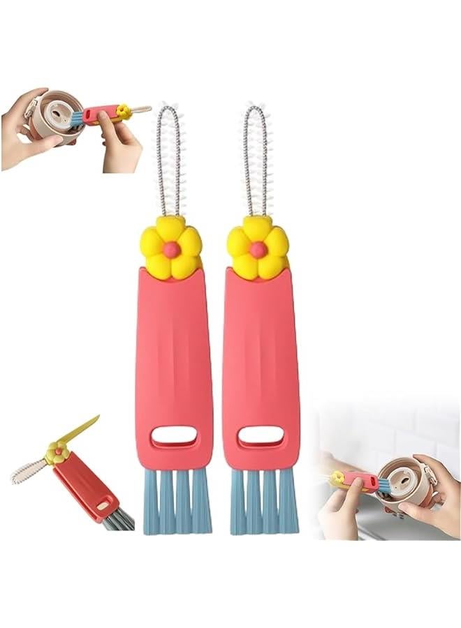 3 in 1 Cup Lid Cleaning Brush, 2024 Upgrade Cup Cleaning Brush Portable Crevice Cleaning Brush Set for Baby Bottle Gap Tight Spaces Cup, Multifunctional Cleaning Brush Cup Lid Cleaner - Image 1