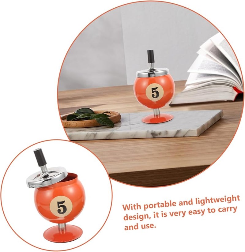 Vintage Metal Ashtray Automatic Extinguishing Windproof Portable For Home Office Bar - Image 4