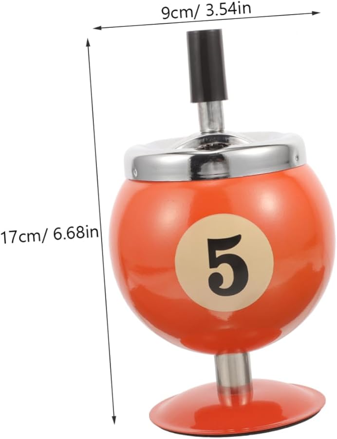 Vintage Metal Ashtray Automatic Extinguishing Windproof Portable For Home Office Bar - Image 2