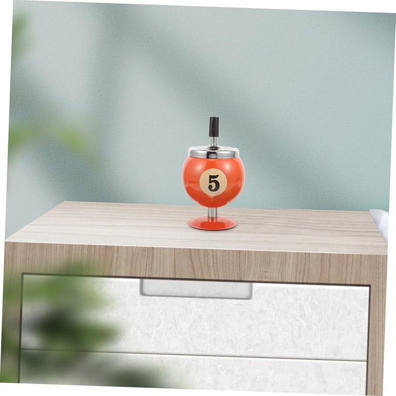 Vintage Metal Ashtray Automatic Extinguishing Windproof Portable For Home Office Bar - Image 3