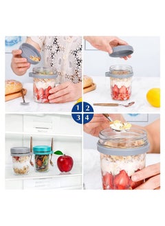 350ML Overnight Oats Container with Lid and Spoon Food Storage Container  Oat Jars Measurement Marks for