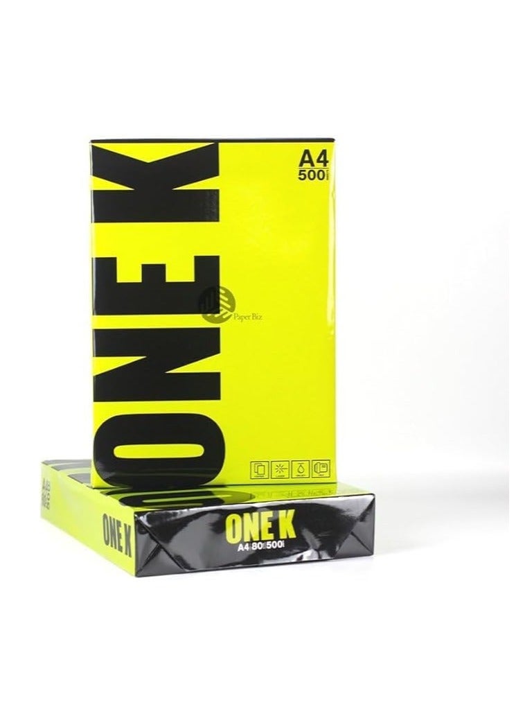One K A4 Office Printing Paper 80 GSM – 500 Sheets High Performance Copy Paper for Professional Use - Image 2