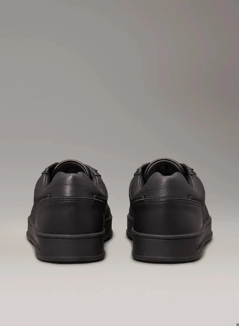 Calvin Klein Black Mono Jacquard Leather Logo Trainers for Men | Best Price UAE