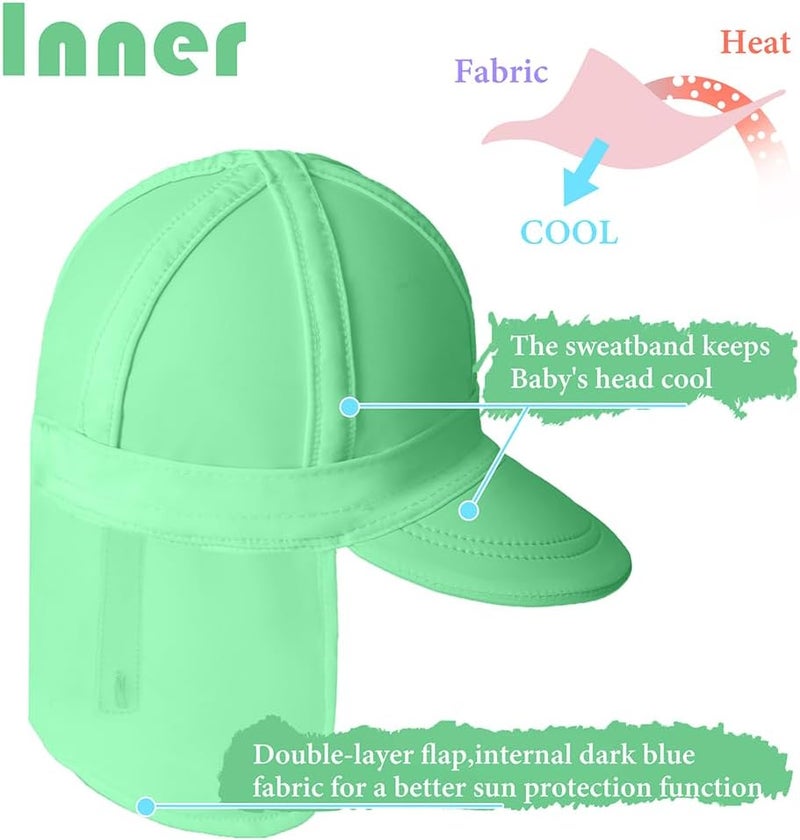 Gifts Treat Kids Legionnaires Hat, UPF 50+ Sun Protection Swim Cap Flap Hat for Kids, Quick Drying Boys Sun Hat with Neck Protection for Beach Seaside Pool… - Image 5