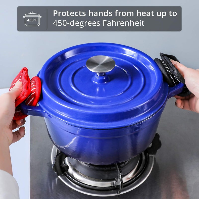 Leadiy Cast Iron Skillet Handle Covers,Pot Handle Covers Heat Resistant,Pot Holders for Kitchen Heat Resistant,Machine Washable Handle Mitts 2 PCS(Striped) - Image 4