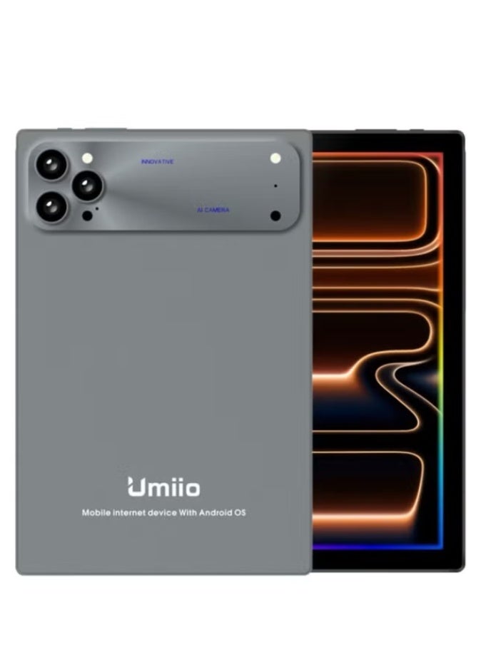 Umiio Smart Tablet 17 Pro Max 10.1-Inch HD Display, 16GB RAM, 1TB ROM, Dual Nano SIM 5G, Android 15, Wi-Fi, GPS, Keyboard & Mouse, Stylus Included, Grey - Image 1