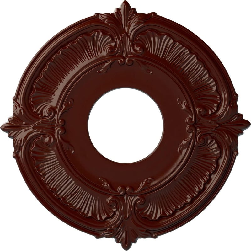 Ekena Millwork CM12ATBMF Attica Ceiling Medallion (Fits Canopies up to 3 1/2"), Hand-Painted Brushed Mahogany - Image 1