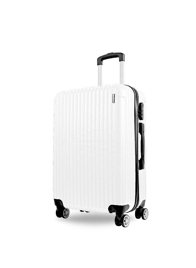 Reflection ABS Carry On Suitcase Airline Approved, Lightweight 24 Inch  Luggage- 360° Silent Wheels, ABS Hard Luggage Trolley, Spinner Wheels, Travel Luggage  (24-Inch , White) - Image 1