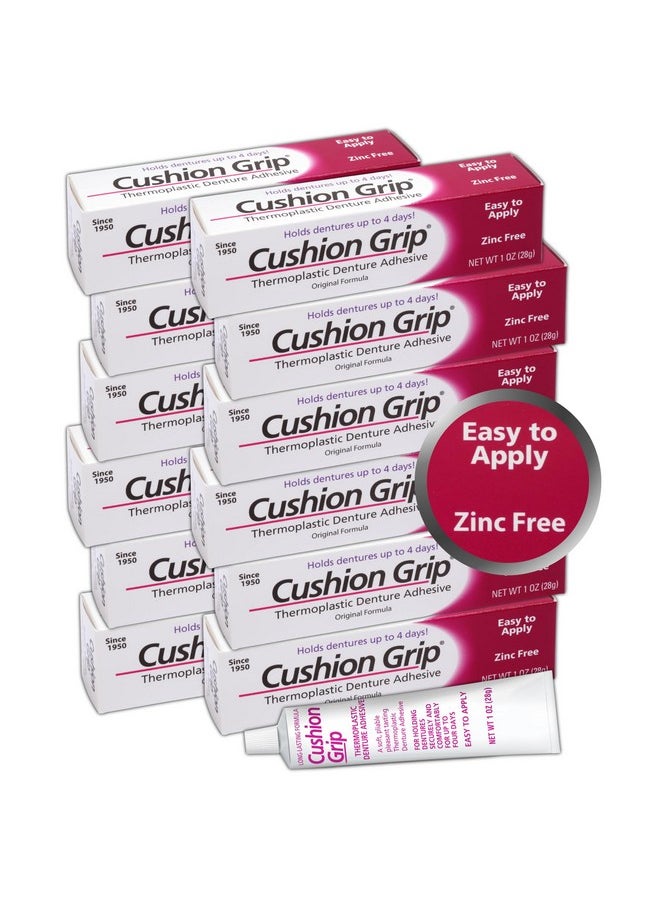 Cushion Grip Cushion Grip Thermoplastic Denture Adhesive, 1 oz - Get a Snug, Secure Fit for Upper and Lower Dentures and Partials | Non-Glue Adhesive, Acts Like a Soft Reline (Pack of 12)  - Image 1