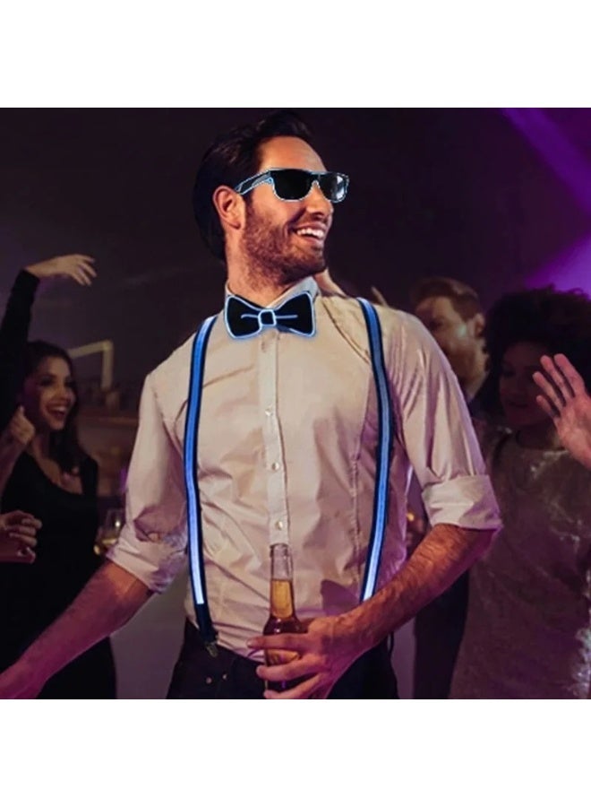 Men's LED Light Up Suspenders, Adjustable Elastic Fabric with Multiple Colors - Image 3