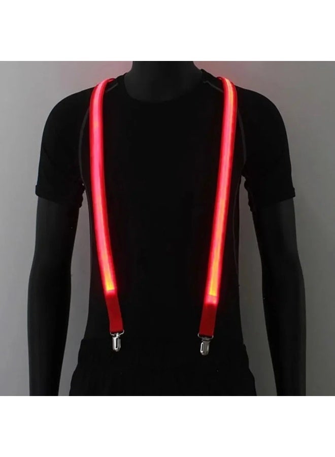 Men's LED Light Up Suspenders, Adjustable Elastic Fabric with Multiple Colors - Image 2