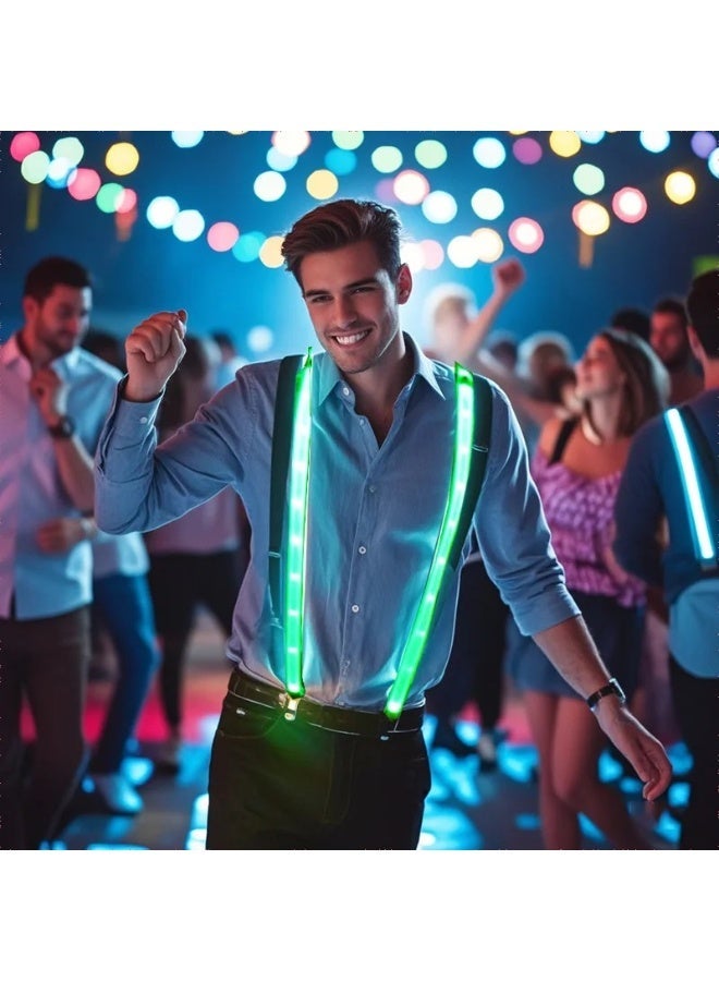 Men's LED Light Up Suspenders, Adjustable Elastic Fabric with Multiple Colors - Image 5
