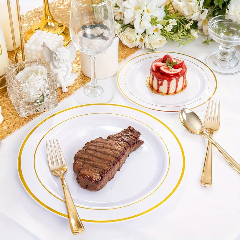 10 30 Pcs Golden Plastic Silverware Set Disposable Knife Fork Spoon Tableware For Party Birthday Wedding Picnic - Image 5