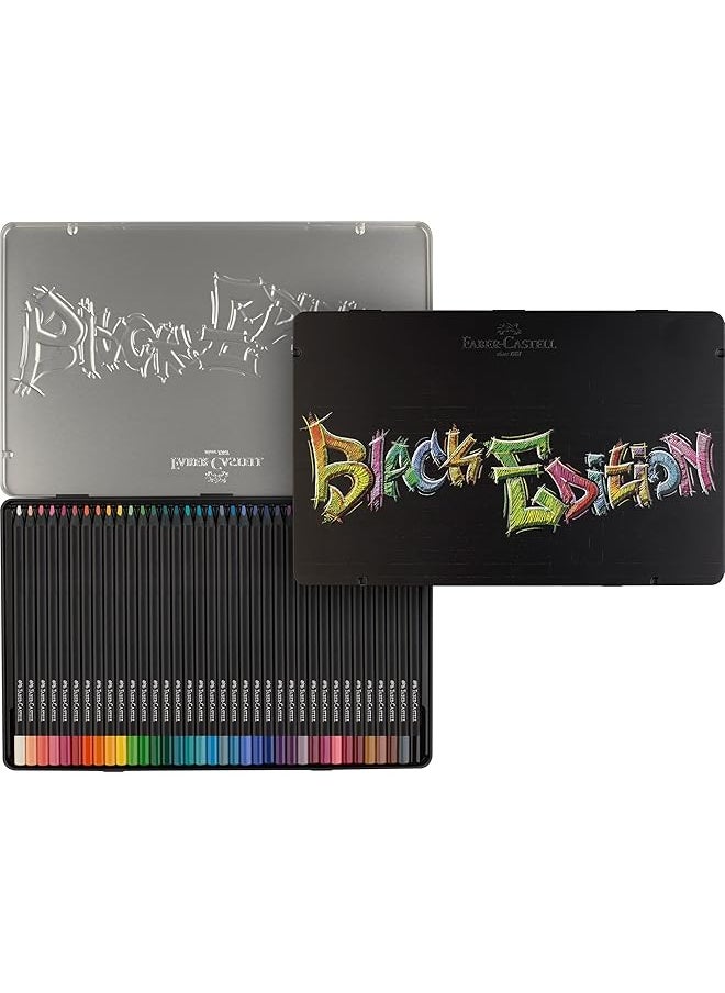 FABER-CASTELL - Coloring Pencils Black Edition Tin Of 36 Tin Of 12 - Image 1
