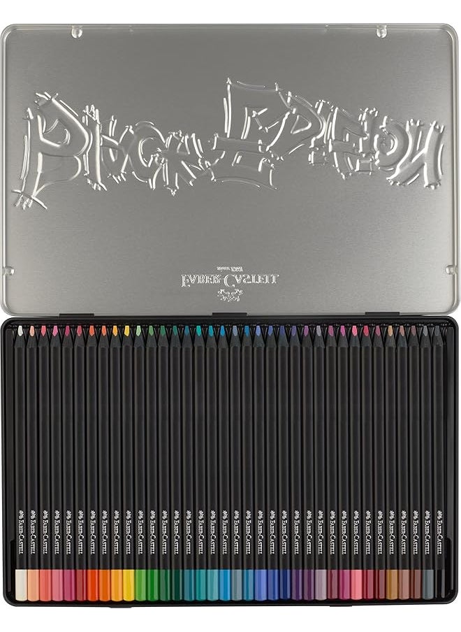 FABER-CASTELL - Coloring Pencils Black Edition Tin Of 36 Tin Of 12 - Image 1