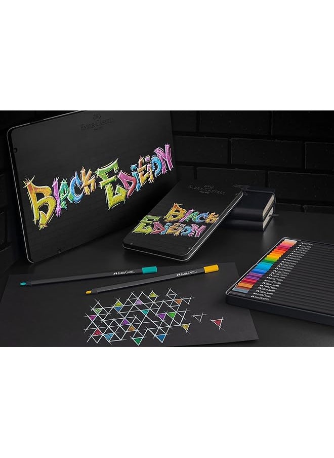 FABER-CASTELL - Coloring Pencils Black Edition Tin Of 36 Tin Of 12 - Image 1