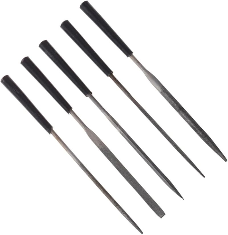 5 Piece Wood File Set With Comfortable Grip Handles For Wood And Plastic - Image 2