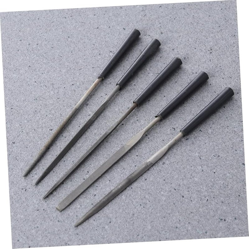 5 Piece Wood File Set With Comfortable Grip Handles For Wood And Plastic - Image 5